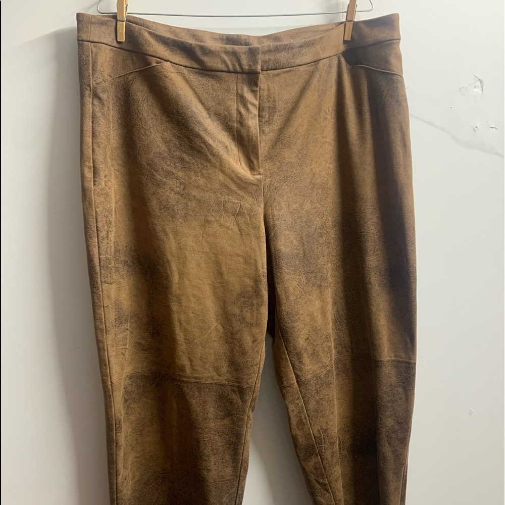 Plus Leather Suade Capris
